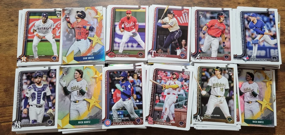 LOTE BASE PAPEL 2025 Topps ACTUALIZACIÓN 1100+ CARTAS, NOVATOS, ESTRELLAS Foto 1 de 1