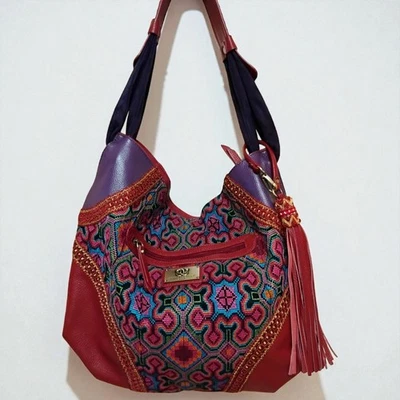 Vintage Sharif 90s Multicolor Global Tapestry Hobo - Image 1 of 4
