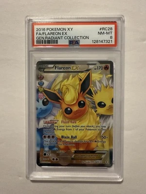 2016 Pokemon XY Generations Flareon EX Radiant Collection #RC28 PSA 8 - Image 1 of 4