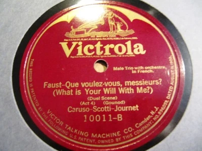 1907 Enrico CARUSO Bessie Abott Homer Scotti Rigoletto Quartet/ FAUST Que Voulez - Image 1 of 2