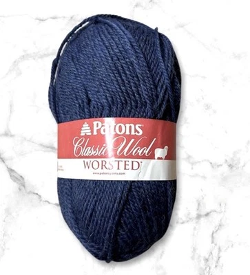 Patons Clásico Lana Estambre Pura Lana Nueva Hilo #77118 Azul Brezo 100g Foto 1 de 4