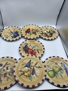 7 Lenox Wintergrüße Alltag Salatteller Mix Set Vögel Bänder Stechpalme 8,5" - Bild 1 von 10
