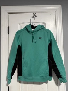 YOUTH KIDS UNDER ARMOUR HOODED SWEATSHIRT SIZE Medium GREEN / BLACK - Picture 1 of 3