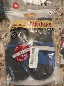 Muttluks Fleece Lined Dog Boots in Blue and Black - Picture 1 of 2