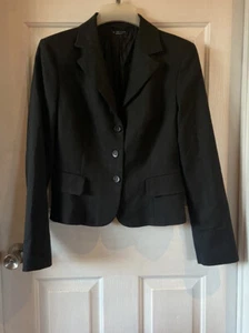 Sisley Blazer Dark Gray White Pin Stripes Size 46 / US 12 - Picture 1 of 7