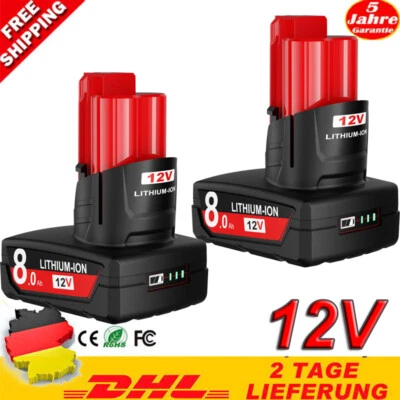 FÜR MILWAUKEE Per Milwaukee M12 8.0Ah 3.5Ah batteria XC litio 12V 48-11-2460 M12B5 batteria DHL