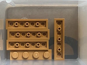 LEGO Parts - Medium Nougat Plate 1 x 4 - No 3710 - QTY 5 - Picture 1 of 1
