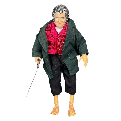 Lord of the Rings Bilbo Baggins Action Figure Vintage 2002 NLP w/ Sword Cover