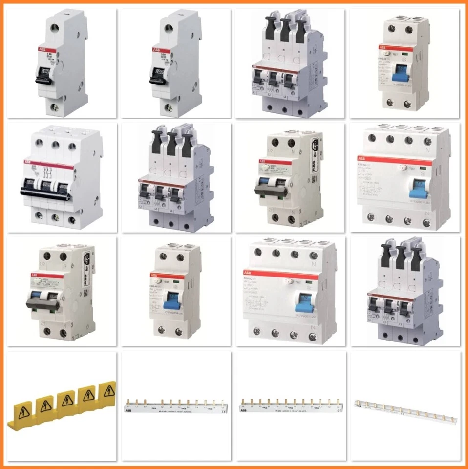 ABB Sicherung LS-Schalter FI-Schutzschalter Sicherungsautomat 1-/3-polig B und C - Image 1 of 1