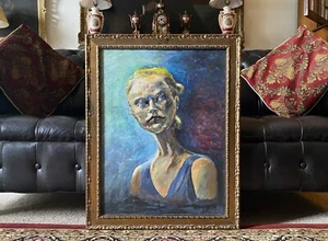 David Pollock (b. 1949 -) PINTURA RETRATO VINTAGE DE UNA LLAMATIVA MODELO FEMENINA - Imagen 1 de 10