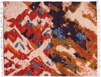 Afghan Berber Moroccan Design Carpet 150x200 Hand-knotted Orange Modern - Image 1 of 4