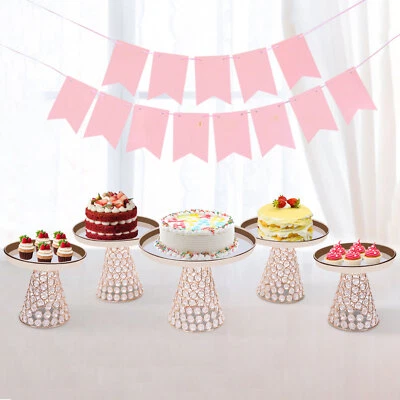 5x Round Dessert Cupcake Stand Cake Plate Display Holder For Wedding Decoration - Image 1 of 4