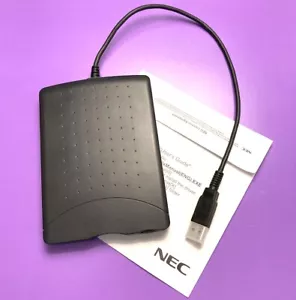 NEC External USB Floppy Drive 1.44MB 3.5" Black Driver CD FOR PARTS NOT WORKING - Picture 1 of 7