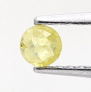 Fancy Natural Diamond 0.14tcw Yellow Round Tambulicut For Gift - Picture 1 of 15