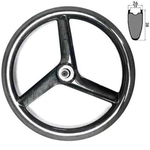 20Inch Carbon 3 Spoke BMX Folding Bike Wheelset Tubeless 36T Ratchet V Brake Hub - Picture 1 of 11