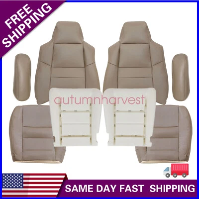 Funda de asiento delantera de cuero tostado/cojín de espuma para Ford Excursion Limited 2002-2005 Foto 1 de 4