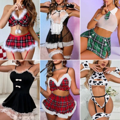 Sexy Lingerie Sleepwear Lace Women G-String Dress Underwear Babydoll Nightwear - Image 1 of 4