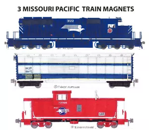 Missouri Pacific SD40-2, 50' Kastenwagen & Caboose 3 Magnete Andy Fletcher - Bild 1 von 1