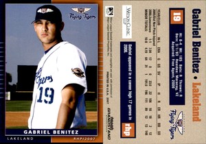 Gabriel Benitez 2007 Grandstand Lakeland Flying Tigers #3 Card *AutographDen*