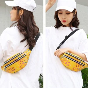 Ladies Waist Fanny Pack Double Zipper Belt Bag Chest Pouch Travel Hip Bum Bag 9L - Picture 1 of 16