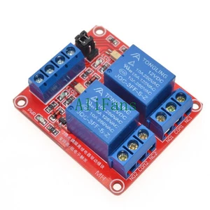 12V 2 Channel Relay Module Optocoupler High Low Level Trigger For Arduino - Picture 1 of 1
