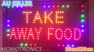 LED NEON TAKE AWAY FOOD for shop, restaurant business SIGN SIZE: 55CM X 33CM - Picture 1 of 1