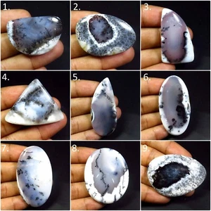 White Dendrite Opal Cabochon 37-90 Cts Mix Shape Natural Dendrite Gemstone DP-B - Picture 1 of 44