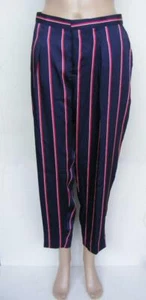 Ralph Lauren LRL Cropped Trouser Hose seidig blau rot weiß Nadelstreifen NEU 115 $ - Bild 1 von 10