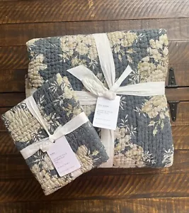 Pottery Barn Juliette Toile Handcrafted Reversible Pick-Stitch F/Q Quilt W Euro - Picture 1 of 1