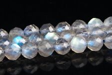 Genuine Natural Gray Labradorite Grade AAA Faceted Round Loose Beads 3-4/5MM
