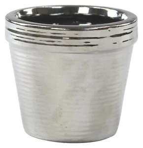 Pflanz-Gefäß Topf silber - Blumentopf Blumen-Vase Pflanz-Vase - Bild 1 von 6