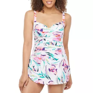 Liz Claiborne Damen tropisches Blumen Badekleid Größen 8, 14 UVP 99,00 $ NEU - Bild 1 von 3