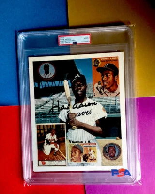 Hank Aaron Signed 8x10 Color Photo - PSA/DNA 9 MINT AUTOGRAPH - BEAUTY !! - Image 1 of 4