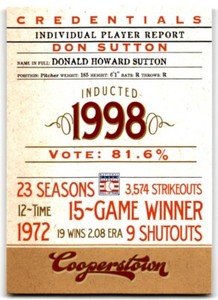 2012 Panini Cooperstown Credentials Don Sutton Los Angeles Dodgers #9