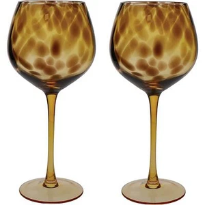 Set Of 2 Balloon Copa De Balon Tortoise Shell Design Cocktail Gin 550ml Glasses - Picture 1 of 2