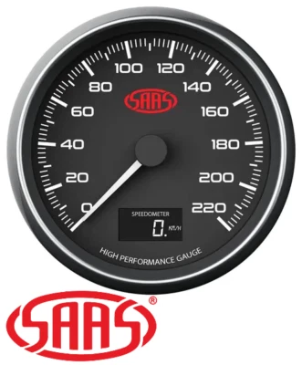 SAAS MUSCLE SERIES 0-220KPH 12V 80MM SPEEDOMETER - Image 1 of 2