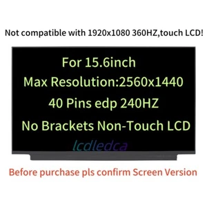 240HZ 15.6"QHD 2560x1440 For Dell Alienware M15 R5 R6 P109F LCD Non-touch Screen - Picture 1 of 5