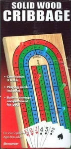 Pressman Solid Wood Cribbage with Folding Board 3 Track Classic Game NEW - Picture 1 of 1