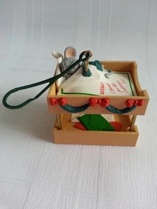 Vintage Hallmark Keepsake Ornament Important Memo 1995 QX5947 Snoozing Mouse - Picture 1 of 5