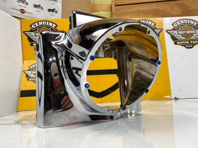 Conjunto de góndola de faros de horquilla delanteros cromados OEM Harley Road King Foto 1 de 4