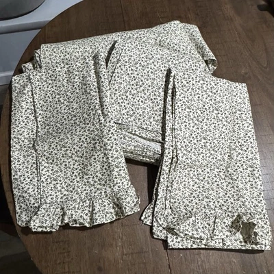 Laura Ashley 4 件套全尺寸床单套装绿色花卉面霜 Grannycore Pristine! — 第 1/4 张图片