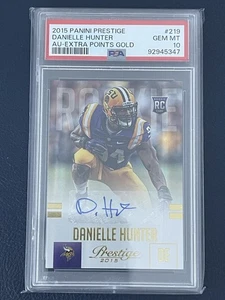 2015 Prestige Gold Signatures /50 Danielle Hunter Rookie Auto RC PSA 10 POP 1 - Picture 1 of 3
