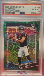 2023 Donruss Optic - Rated Rookie C.J. Stroud #244 Green Velocity Prizm (RC) - Picture 1 of 2