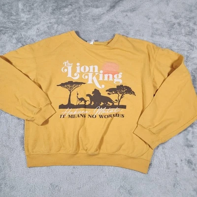 Disney The Lion King Sweatshirt Youth Large Yellow Hakuna Matata Crewneck Movie - Image 1 of 4