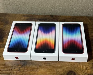 (3) Apple iPhone SE boîte vide 3ème génération minuit/rouge 64 Go A2595 mmx53LL/A - Photo 1 sur 4