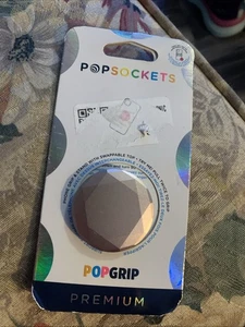 Popsockets Popgrip Premium - Aluminum- Diamond - Rose Gold Phone Grip & Stand - Picture 1 of 3