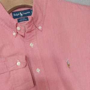 Polo Ralph Lauren Blake Popeline Hemd Herren XL rot weiß Microstripe Button Prep - Bild 1 von 15