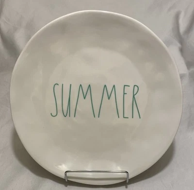 Rae Dunn Melamine “SUMMER” Plate 10” White & Green NWOT - Image 1 of 3