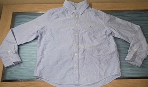 Ralph Lauren Button Down Shirt Kids Blue Sz Large Cotton Pinpoint Oxford - Picture 1 of 7