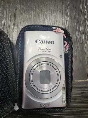 Canon PowerShot ELPH 180 HS 20MP 8x Optical Zoom Digital Camera Sliver EUC 🔥  - Image 1 of 4